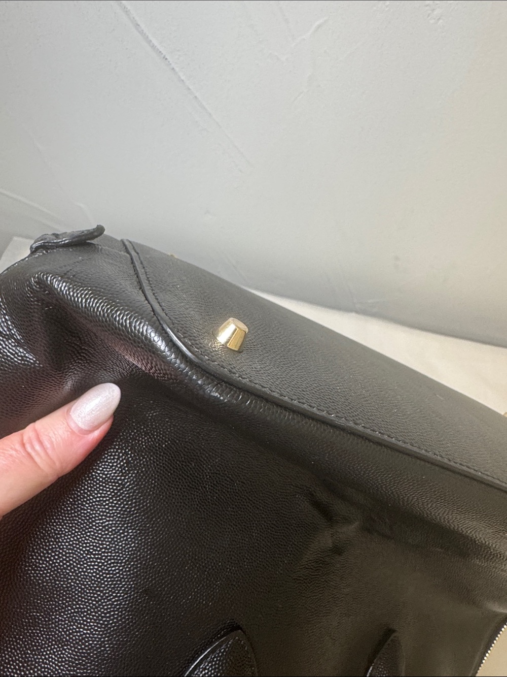 Furla Code Black Leather Dome Satchel with Detachable Strap - Picture 9 of 13
